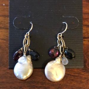 Fresh water coin pearl earrings